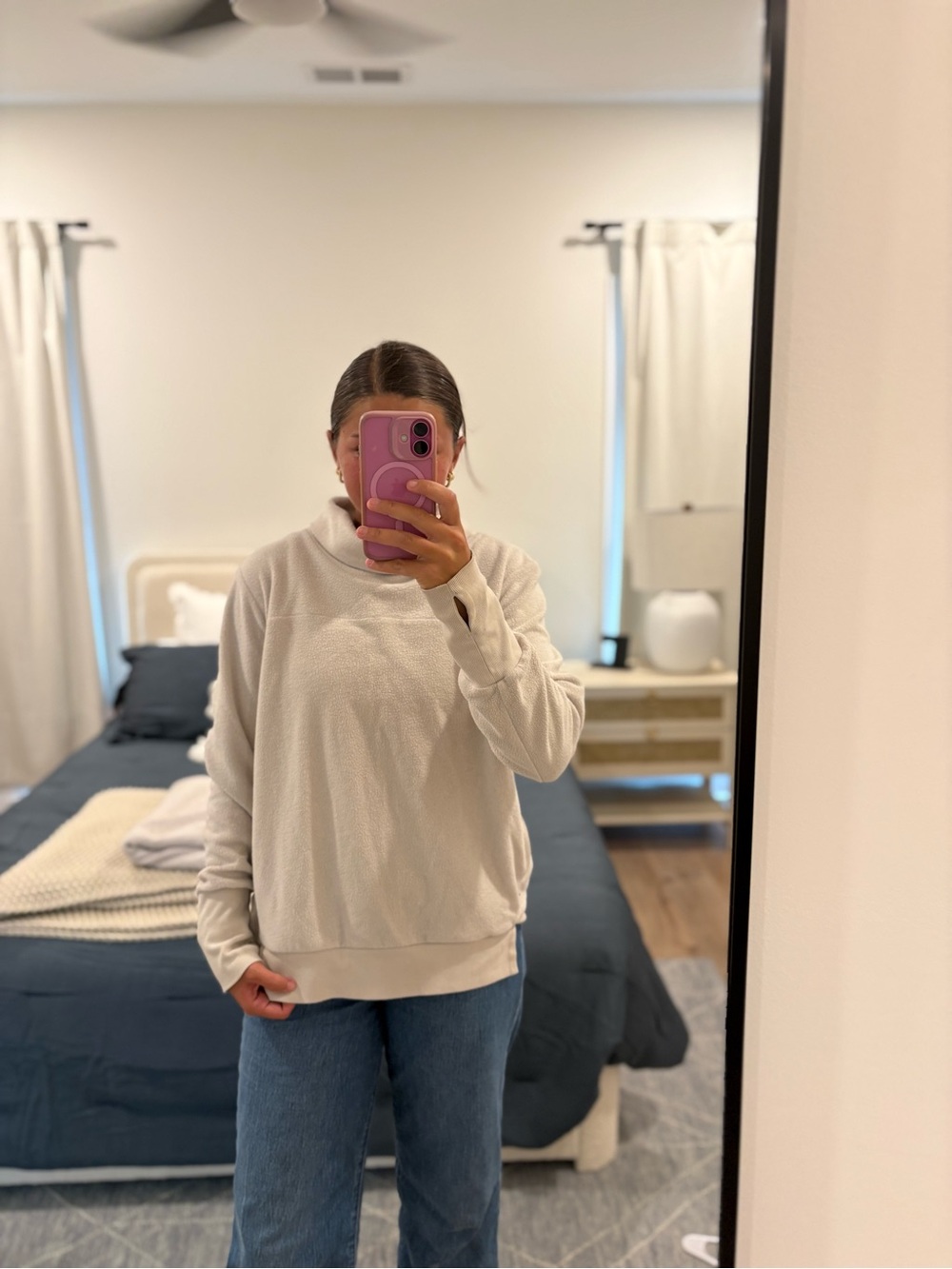 Alo Yoga Haze Funnel Neck Sweatshirt Size Medium